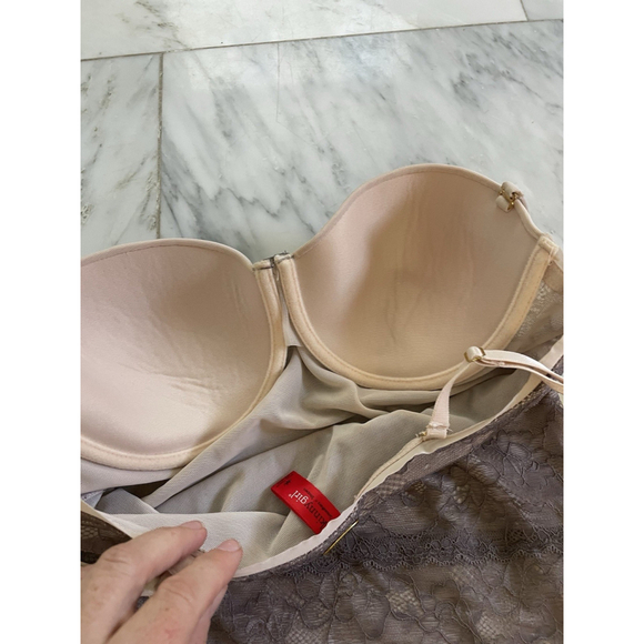 Skinny Girl Smoothers & Shapers Beige & Gray Lace Underwire Mini Dress Shapewear - Picture 12 of 14